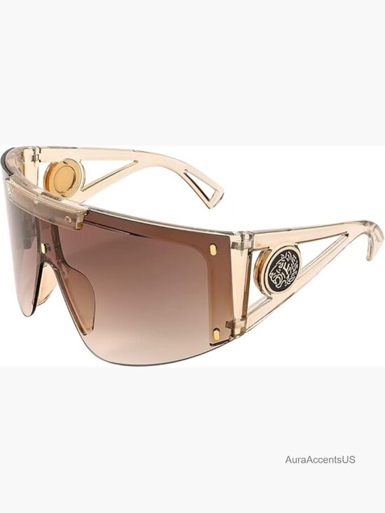 Oversized One Piece Wrap Shield Sunglasses UV400 Protection Unisex Sport main image 7